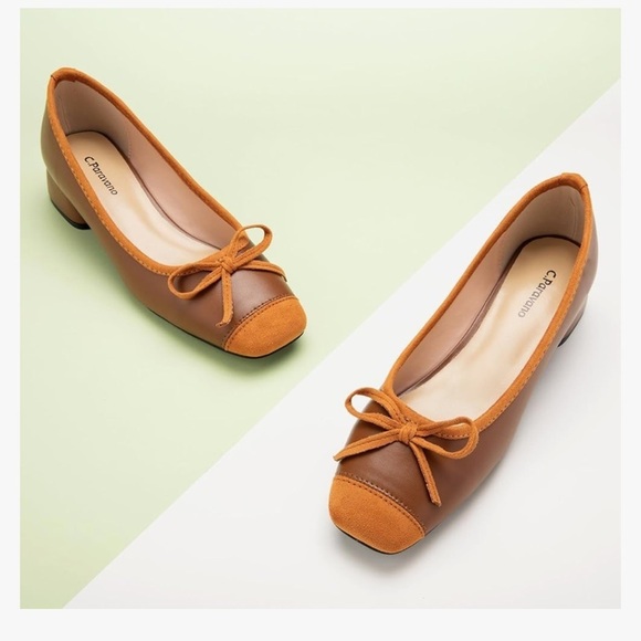 NWT C.Paravano Women's Pump | Square Toe | Closed Toe Chunky Heels - Picture 2 of 7